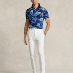 Custom Slim Fit Floral Mesh Polo Shirt