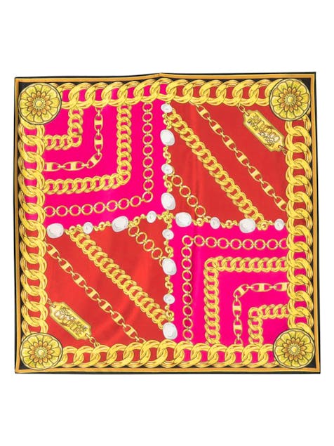 VERSACE - Chain Couture-Print Silk Scarf