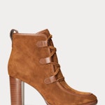 Mabel Leather-Trim Suede Bootie