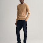 Cotton Cable Knit Crew Neck Sweater