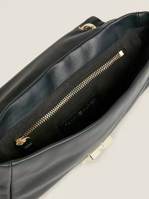 TOMMY HILFIGER - Pushlock Leather Shoulder Bag