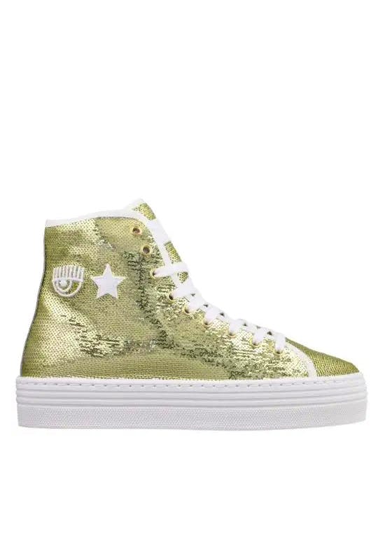 Gold High Tennis Sneakers