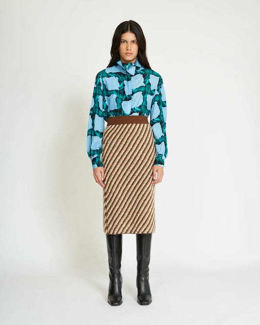 SILVIAN HEACH - High-waisted Knitted Pencil Skirt