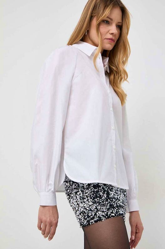 Cotton Shirt With Puffed Sleeves