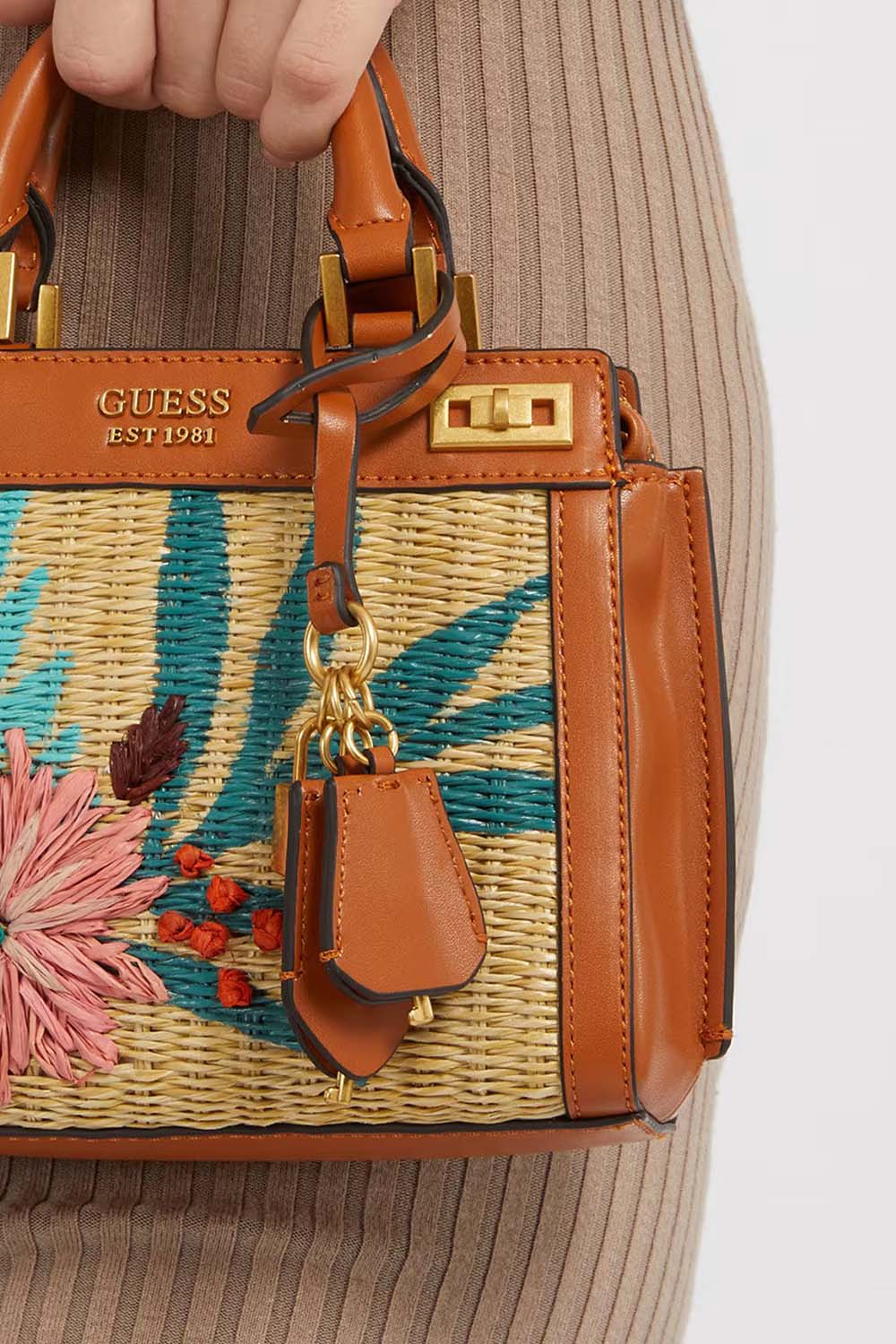 Guess Katey Mini Satchel In Orange