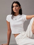 Ck Rib Cropped Slim Tee