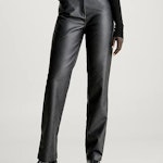 High Rise Faux Leather Trousers