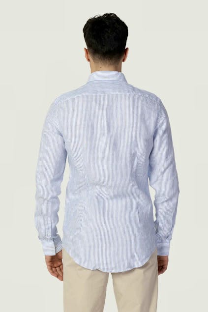 CALVIN KLEIN - Linen Stripe Slim Shirt