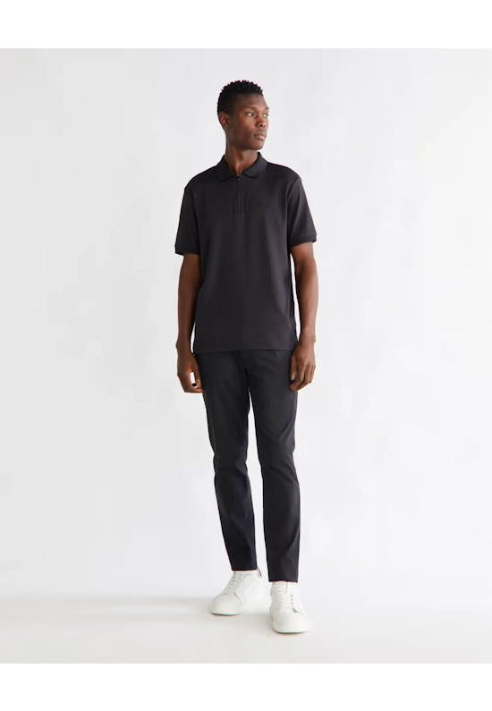 Smooth Cotton Welt Zip Polo