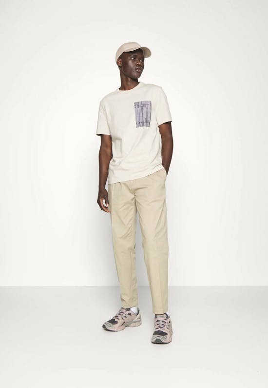 Cropped Tapered Twill Trousers