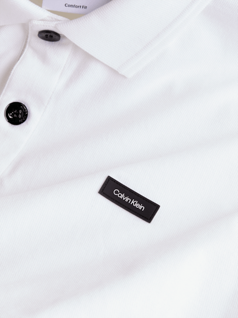 CALVIN KLEIN - Stretch Pique Metal Button T-Shirt