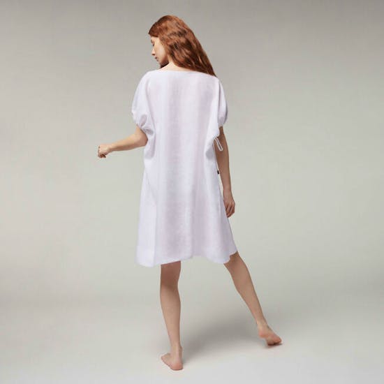 White Linen Square Dress-  x Angelo Tarlazzi
