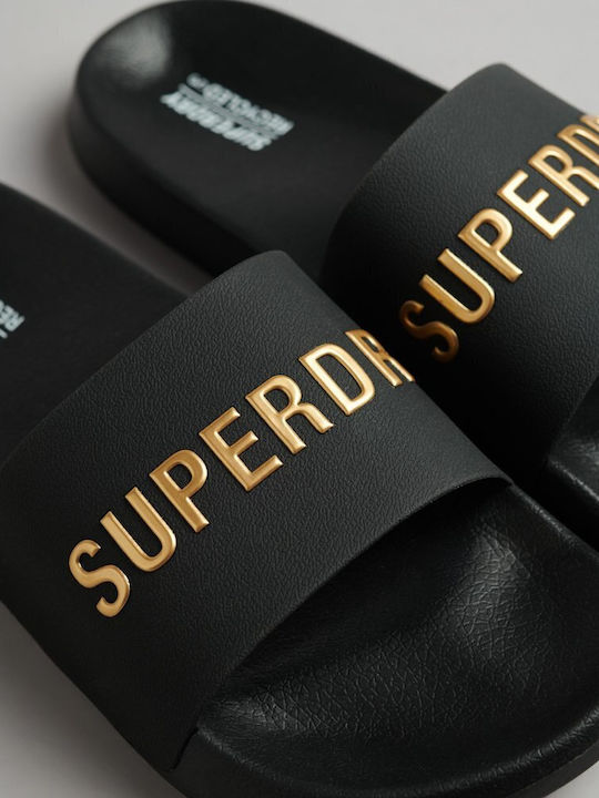 Superdry Herren Pool Slides – Badesandalen Mit Logo, Geformtem Fußbett & Gummiriemen