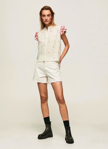 PEPE JEANS - Mao Blouse Embroidered Details