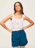 PEPE JEANS - Embroiderd Flower Cotton Top
