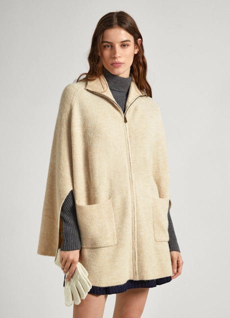 PEPE JEANS - Ribbed Cape Cardigan