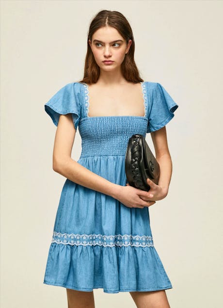 PEPE JEANS - Embroidered Denim Dress