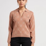 Knitted Blouse with V-neck