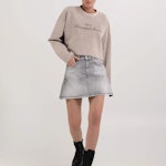 Cropped Sweatshirt With Brushed Effect