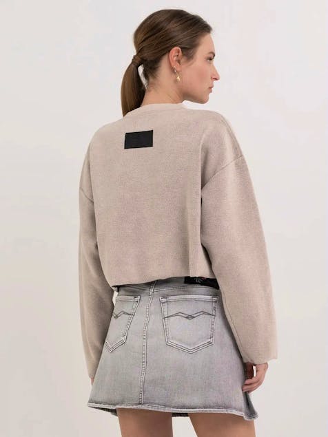 REPLAY - Cropped Sweatshirt With Brushed Effect