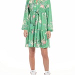 All Over Printed Poly Satin Dress