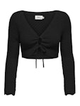 Mary Life Ls Cropped Tie V-Neck Knt