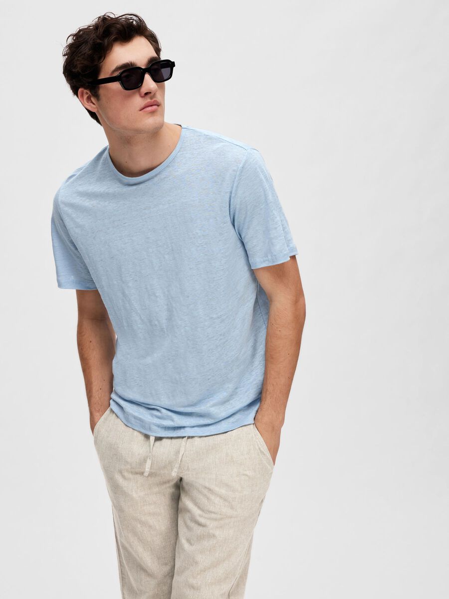 SELECTED - Linen O-Neck T-Shirt