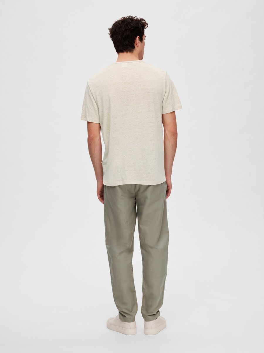 SELECTED - Linen O-Neck T-Shirt