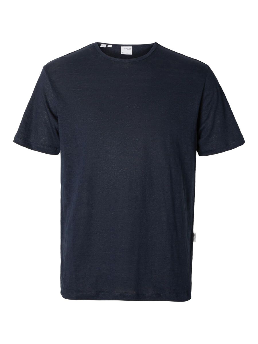 SELECTED - Linen O-Neck T-Shirt