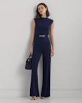 Belted Mockneck Jumpsuit