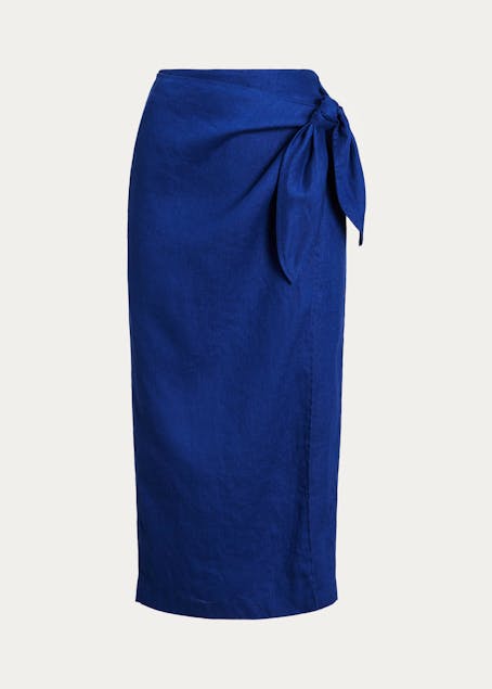 LAUREN RALPH LAUREN - Linen Wrap Midi Skirt