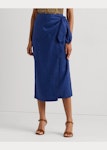 Linen Wrap Midi Skirt
