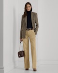 Cotton Twill High-Rise Trousers