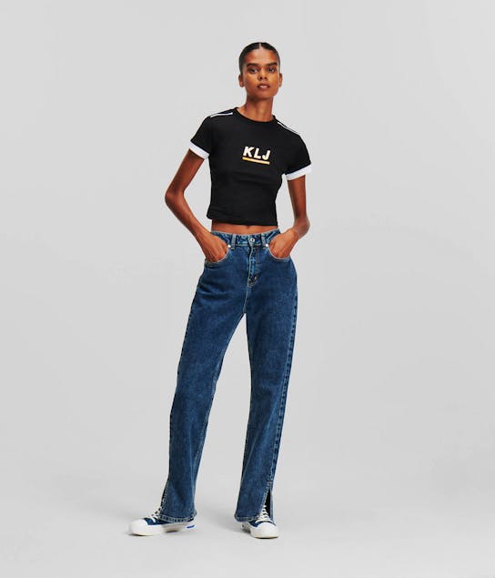 KARL JEANS - High-Rise Straight Denim Jeans