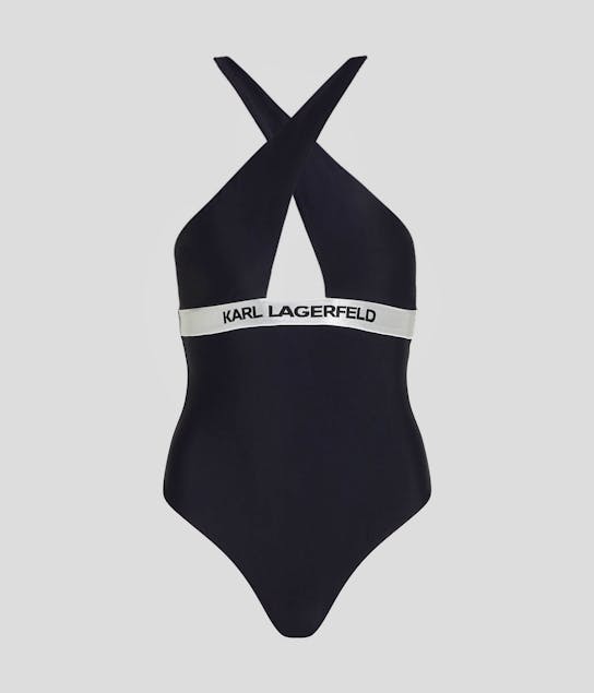 KARL LAGERFELD - Logo Halter Swimsuit