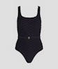 KARL LAGERFELD - Monogram Belted Swimsuit