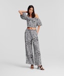 Giraffe-Print Linen Pants