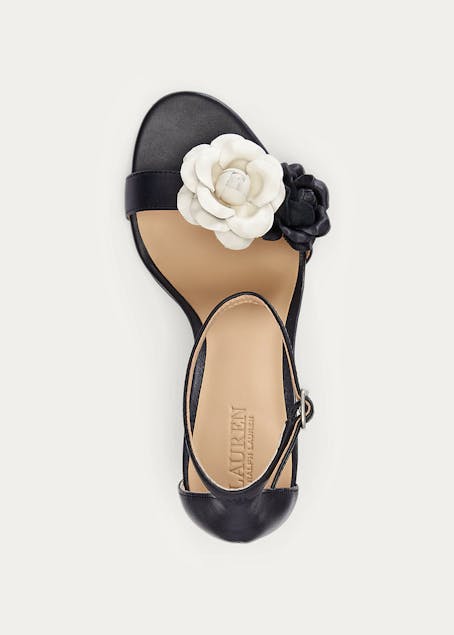 LAUREN RALPH LAUREN - Allie Flower Leather Sandals