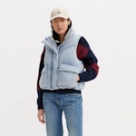 Western Bubble Vest Light Indigo - Worn In