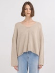 Cropped Sweater With V-Neck