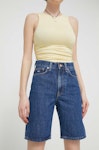 Harper High Rise Denim Bermuda Shorts