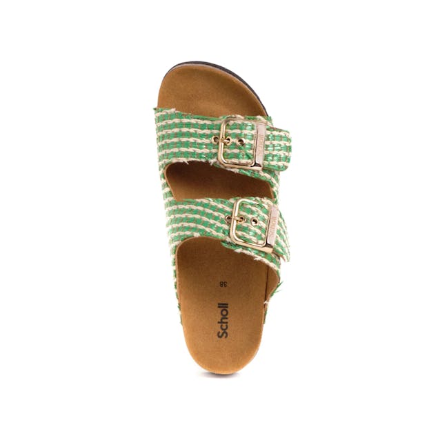 SCHOLL - Green Raffia Noelle Sandals