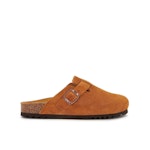 Suede Womens Cognac Clogs