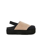 Abby Suede Clogs Dark Beige