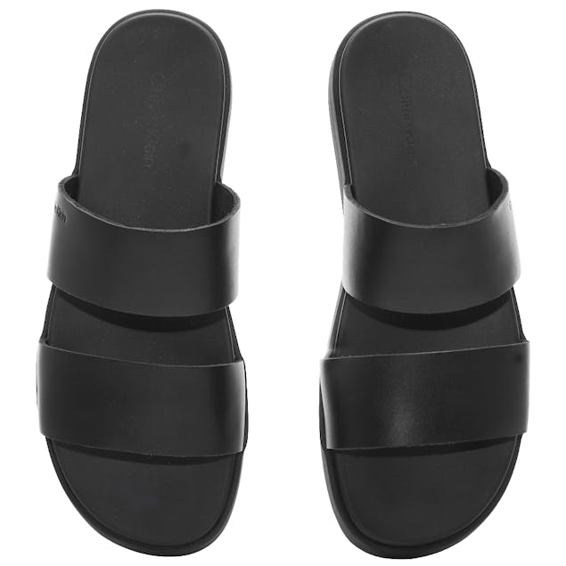 CALVIN KLEIN JEANS - Double Strap Leather Sandals