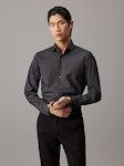 Poplin Business Print Slim Shirt