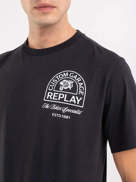 REPLAY - T-shirt With Custom Garage And Tiger Print