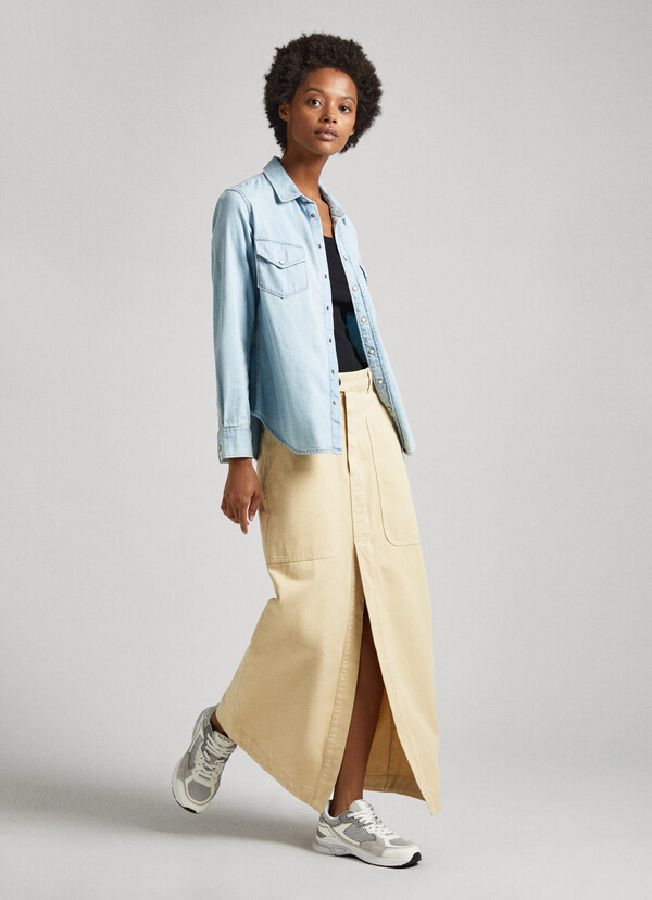 PEPE JEANS - Long Skirt With Front Opening
