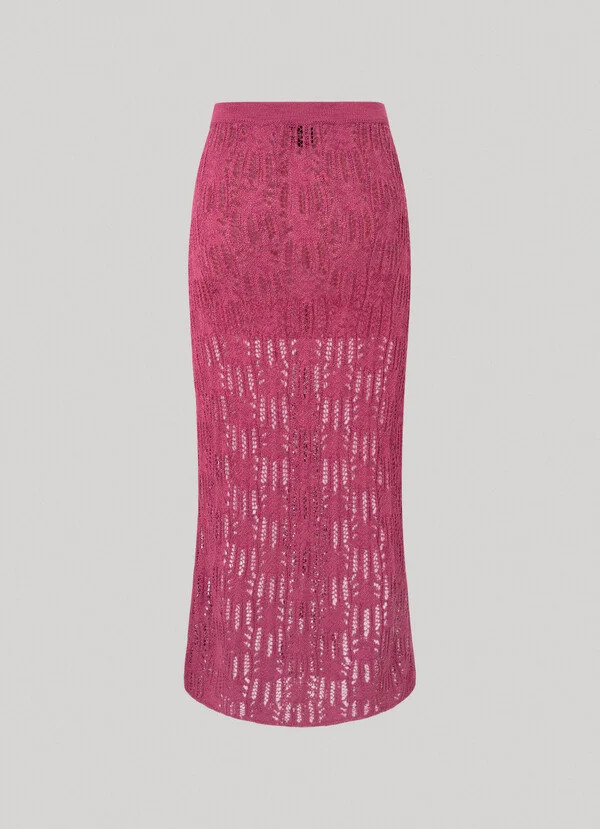 PEPE JEANS - Openwork Detail Midi Skirt