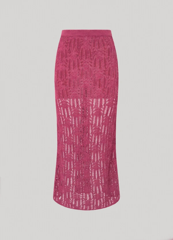 PEPE JEANS - Openwork Detail Midi Skirt